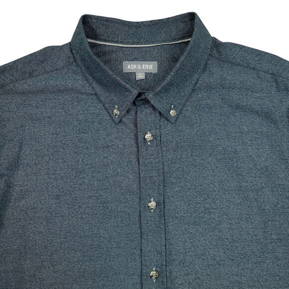 Ash & Erie Men’s Long Sleeve Button-Down Shirt XL Slim Blue Heather Preppy - Picture 3 of 9